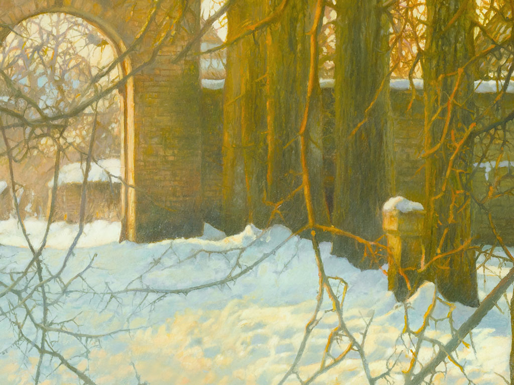 Poortje van Cornjum in de sneeuw, The Gate of Cornjum in the snow