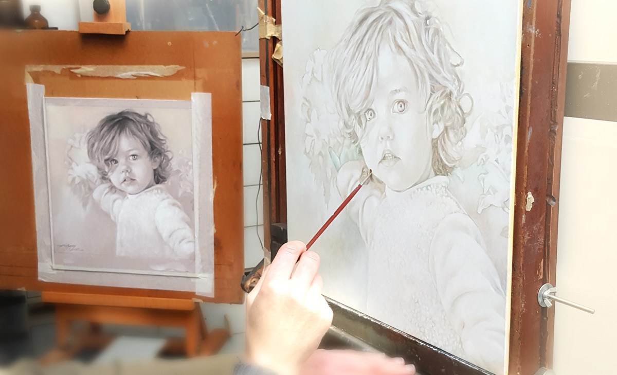 working in the studio