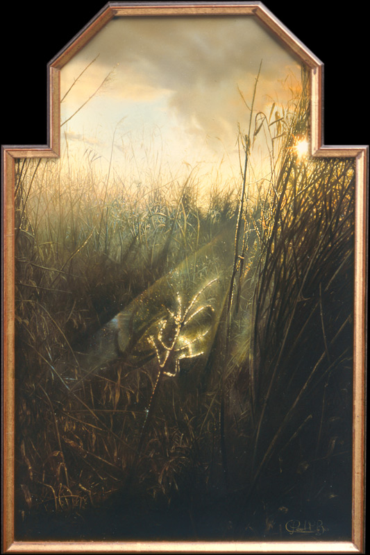 Paul Christiaan Bos, tryptich: the cold world of the lonely reeds, yet they are beautiful in the light of the sinking sun
