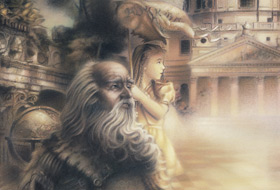 Paul Christiaan Bos: drawing of Ethelred The Unready, one of the most intriguing figures of those that dimly emerge from the mists of early, only half written, English history.