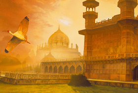 Paul Christiaan Bos: TempleBird in fantasy landscape