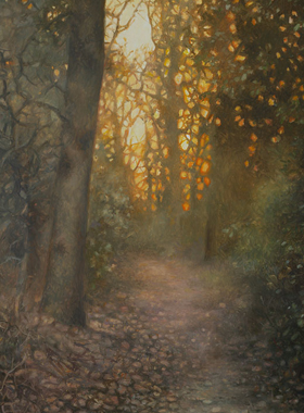 Paul Christiaan Bos: Bos in de lenteschemering, olieverf